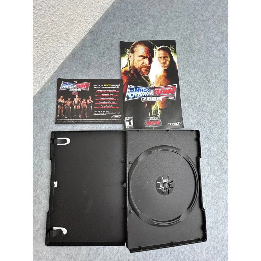 WWE SmackDown vs Raw 2009 Sony PlayStation 2 PS2 Case and Manual Only No Game